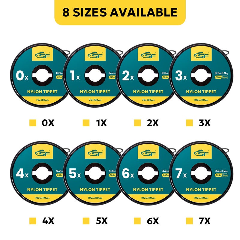 SF Clear Monofilament Nylon Tippet Line Fly Fishing Tippets Leaders Trout # 75M 2X 1 Pack - Image 2